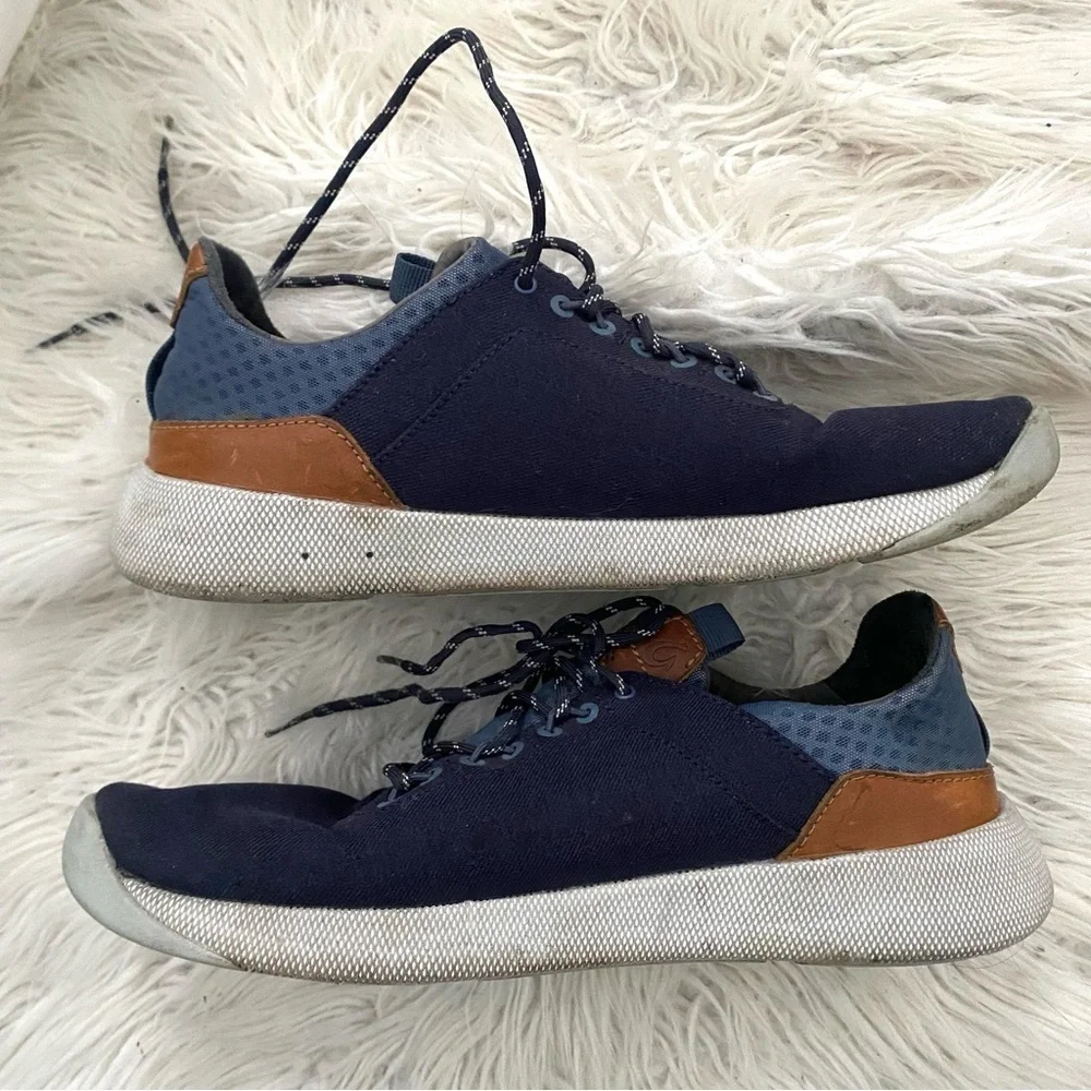 Olukai Nanea Li Sneakers Blue Depth Bungee Laces Mens Size 10 Outdoor